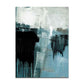 Hanging Rock - Handmade Teal Abstract Wall Art Scenery Canvas Painting