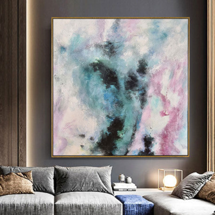 Extra Large Abstract Art Colorful Wall Art Frame Acrylic Painting On Canvas Modern Handmade Canvas Wall Painting | An aerial view of a mountain