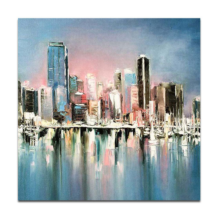 Large Modern Painting Large Canvas Art Original Oil Painting Bedroom Modern Art Paintings | The City that Never Sleeps