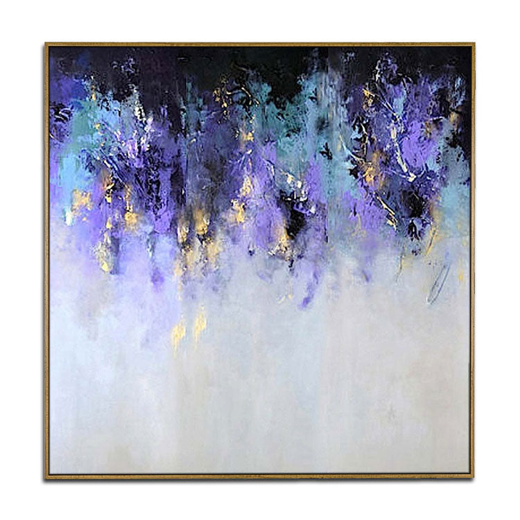 Extra Large Art Original Abstract Painting Dark blue Leaf Painting Abstract Painting | Volcanic eruption