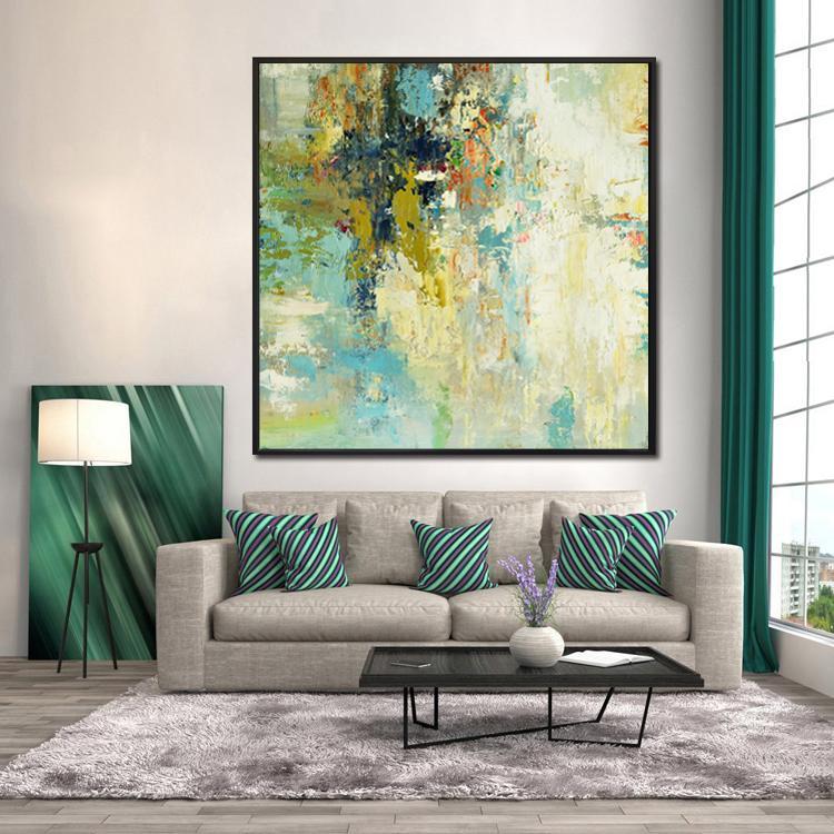 Large Acrylic Abstract Painting Green Painting Leaf Painting Original Art Painting  | Go on a long journey