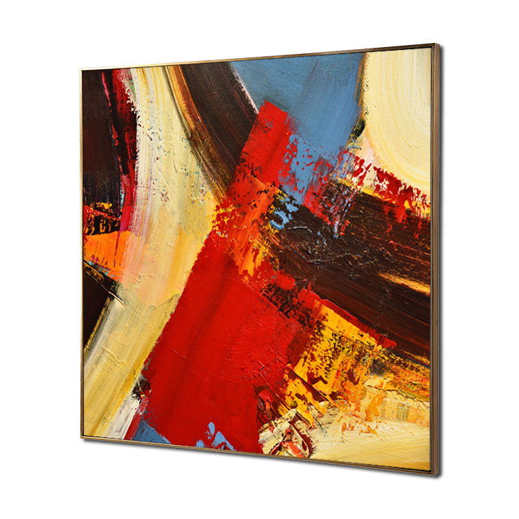 Hand Painting Oil Canvas Original Oil Painting Modern Paintings Large Red Painting Original Artwork Yellow Painting Modern Painting | The road of life