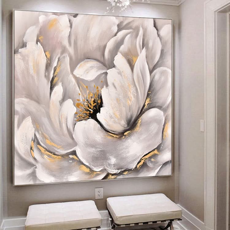 Oil Painting Original Large Oil Painting Canvas Handmade Oil Painting Home Decor Wall Art | Showy flower