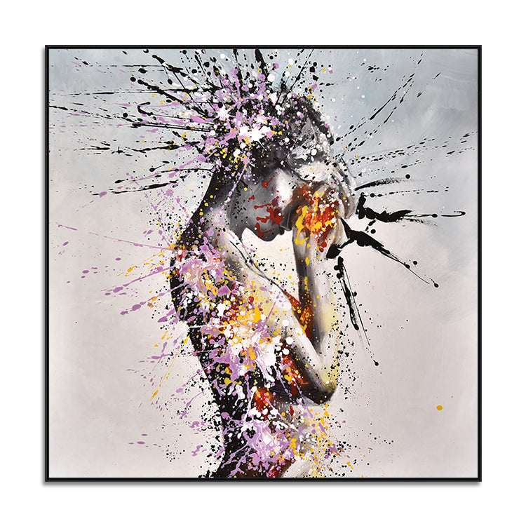 Black And Gray Paintings On Canvas Ballet Wall Art Dancer Girl Painting | A woman growing hurt