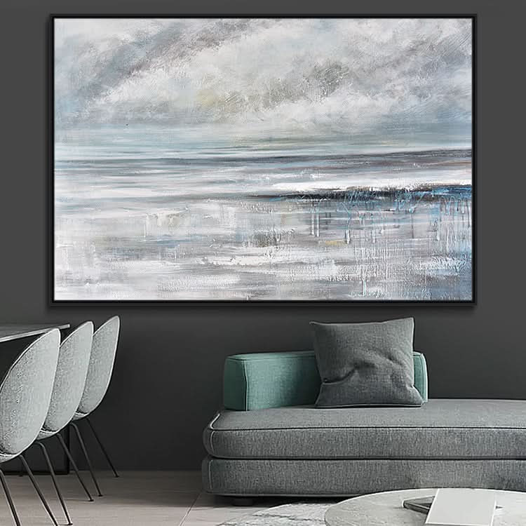 Confusion du temps et de l'espace - Peinture acrylique sur toile moderne faite à la main 