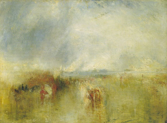 Procession of Boats with Distant Smoke, Venice