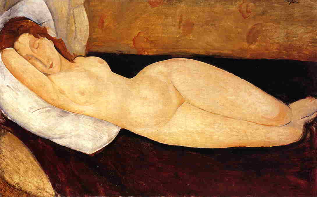 Reclining Nude Head Resting on Right Arm aka Nude on a Couch