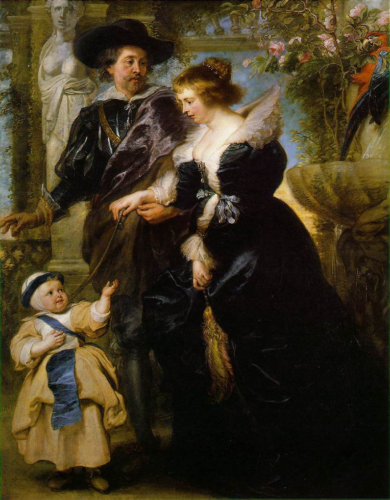 with his Family in Garden